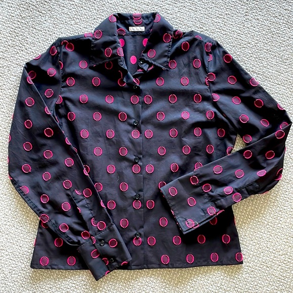 Arthur & Fox Black Button Blouse Top Shirt - Picture 1 of 11